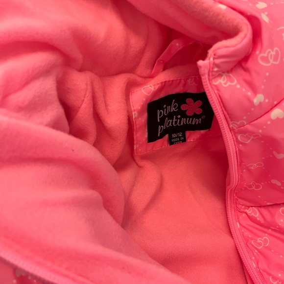 Pink Platinum Pink Puffer Jacket with Hood and Insulation - Picture 3 of 6